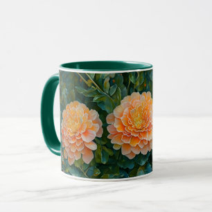 Orange Fleurs Mum Garden Art Mug Cup