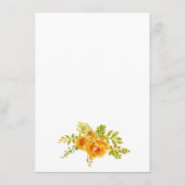 Orange fleurs nuptiale douche de jeu carte de jeu (Dos)
