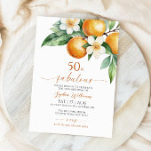 Orange Floral 50 & Fabuleuse Invitation Anniversai