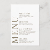 Orange Floral Autumn Garden Wedding Menu Cartes (Devant)