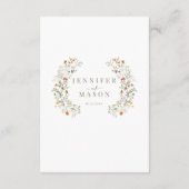 Orange Floral Autumn Garden Wedding Menu Cartes (Dos)