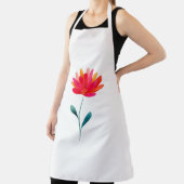 Orange Floral Botanical Apron Minimal Flower Schort (Insitu)