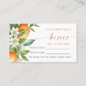 Orange Floral Combien de baisers Douche Carte de j (Devant)