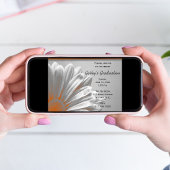 Orange Floral Faits saillants Invitation de la fêt