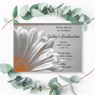 Orange Floral Faits saillants Invitation de la fêt