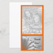 Orange Floral Faits saillants Merci Mariage (Devant / Derrière)