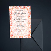 Orange Floral Imprimer Invitation de douche nuptia