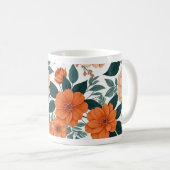 Orange Floral Mug (Devant droit)