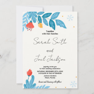 Orange Floral Neige Invitations Mariage