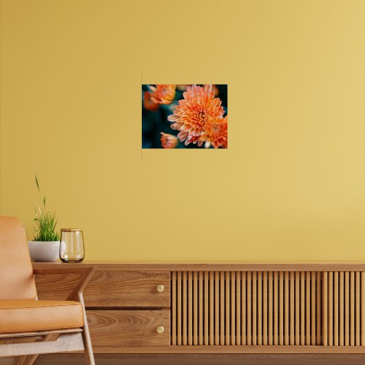 orange floral poster (Woonkamer 2)