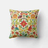 orange floral print kussen (Achterkant)