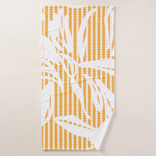 Orange Floral seamless pattern with striped backgr (Serviette de bain)
