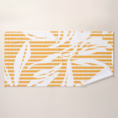 Orange Floral seamless pattern with striped backgr (Serviette de bain)