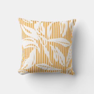 Orange Floral seamless pattern with striped backgr Kussen