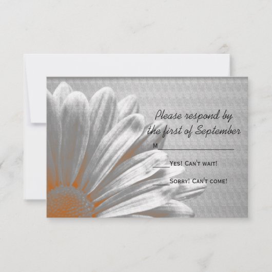 Orange Floral souligne mariage RSVP réponse (Devant)