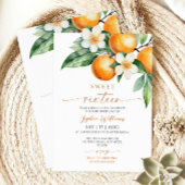 Orange Floral Sweet 16 Anniversaire Invitation