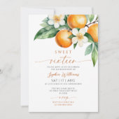 Orange Floral Sweet 16 Anniversaire Invitation (Devant)