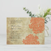 Orange Floral Vintage Wedding Invitations (Debout devant)