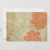Orange Floral Vintage Wedding Invitations (Dos)