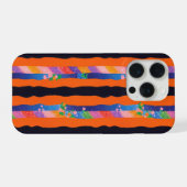 Orange Floral Wavy Stripe Pattern (Verso Horizontal)