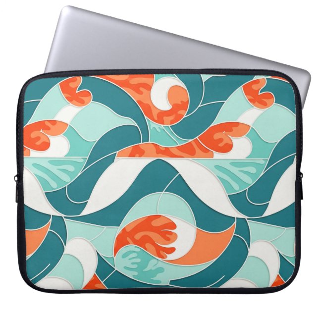 orange flow laptop sleeve (Voorkant)