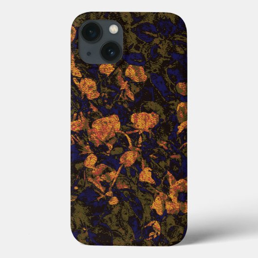 Orange flower against leaf pattercamouflage Case-Mate iPhone case (Achterkant)