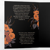 Orange Flower Complete Trifolded Wedding programme (Intérieur en premier)