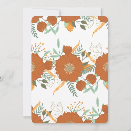 Orange Flower Wedding Invitation (Dos)