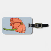 Orange Flower with Blue background Bagagelabel (Voorkant horizontaal)