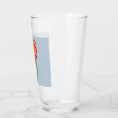 Orange Flower with Blue background Glas (Links)