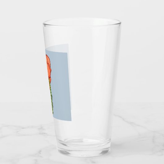 Orange Flower with Blue background Glas (Links)