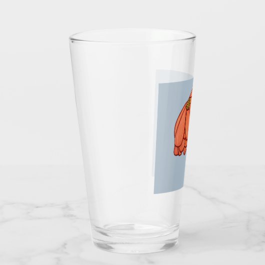 Orange Flower with Blue background Glas (Rechts)