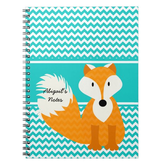 Orange Fox sur Chevron Carnet personnalisé (Devant)