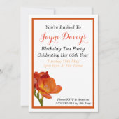 Orange Freesia Flower Invitation d'anniversaire (Devant)