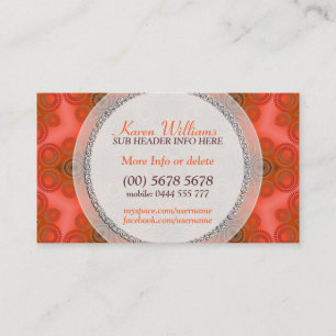Orange Fresh moderne Motif Carte de visite