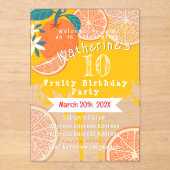 Orange Fruité Invitation Anniversaire (Recto)