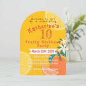 Orange Fruité Invitation Anniversaire (Debout devant)