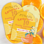 Orange Fruité Invitation Anniversaire