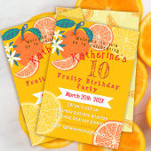 Orange Fruité Invitation Anniversaire
