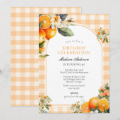 Orange Fruits Birthday Invitation (Devant / Derrière)
