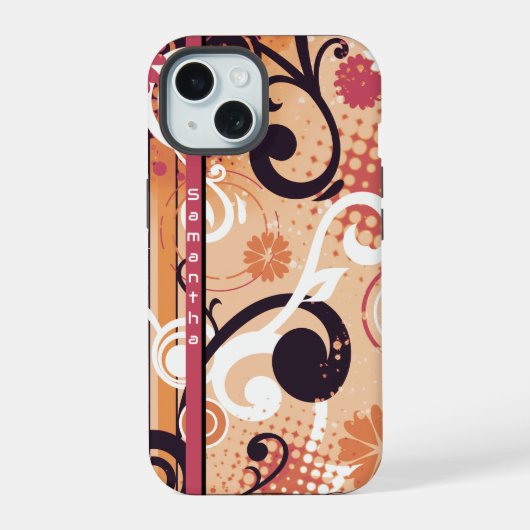 Orange Frutiger Metro Floral (Verso)