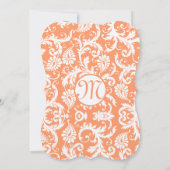 Orange & Fuchsia Gerber Daisy Faire-part de mariag (Dos)