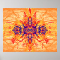 ORANGE FUMÉE - Art Fractal - Poster