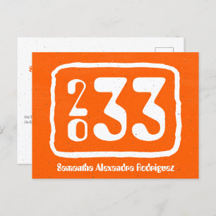 Orange Funky Class Année Graduation Carte Postale