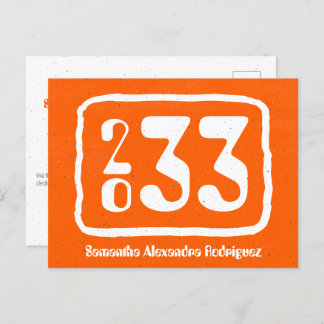 Orange Funky Class Année Graduation Carte Postale