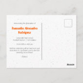 Orange Funky Class Année Graduation Carte Postale (Dos)