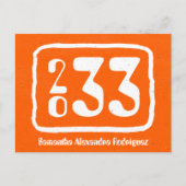 Orange Funky Class Année Graduation Carte Postale (Devant)