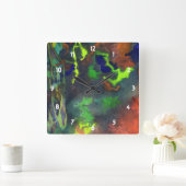 Orange Fusion Custom Clock Vierkante Klok (Huis)