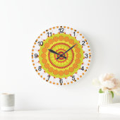 Orange Geometric Circle Mandala-70250 Grote Klok (Huis)