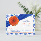 Orange Gerber Cobalt Damask Mariage floral RSVP (Debout devant)